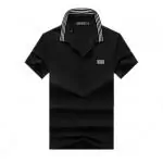 boss short sleeve polo t-shirt broderie top strip noir